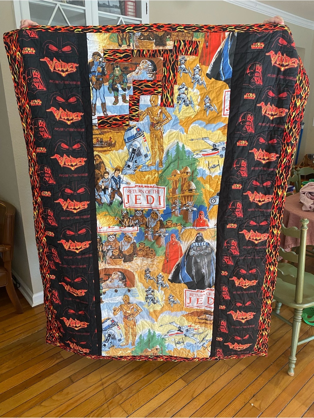 Star Wars Return of the Jedi Kids Quilt Blanket - Handmade from Vintage Bedding